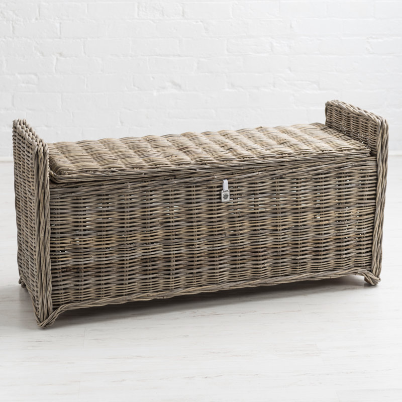 Brambly Cottage Sitzbank Macclesfield aus Rattan mit Stauraum